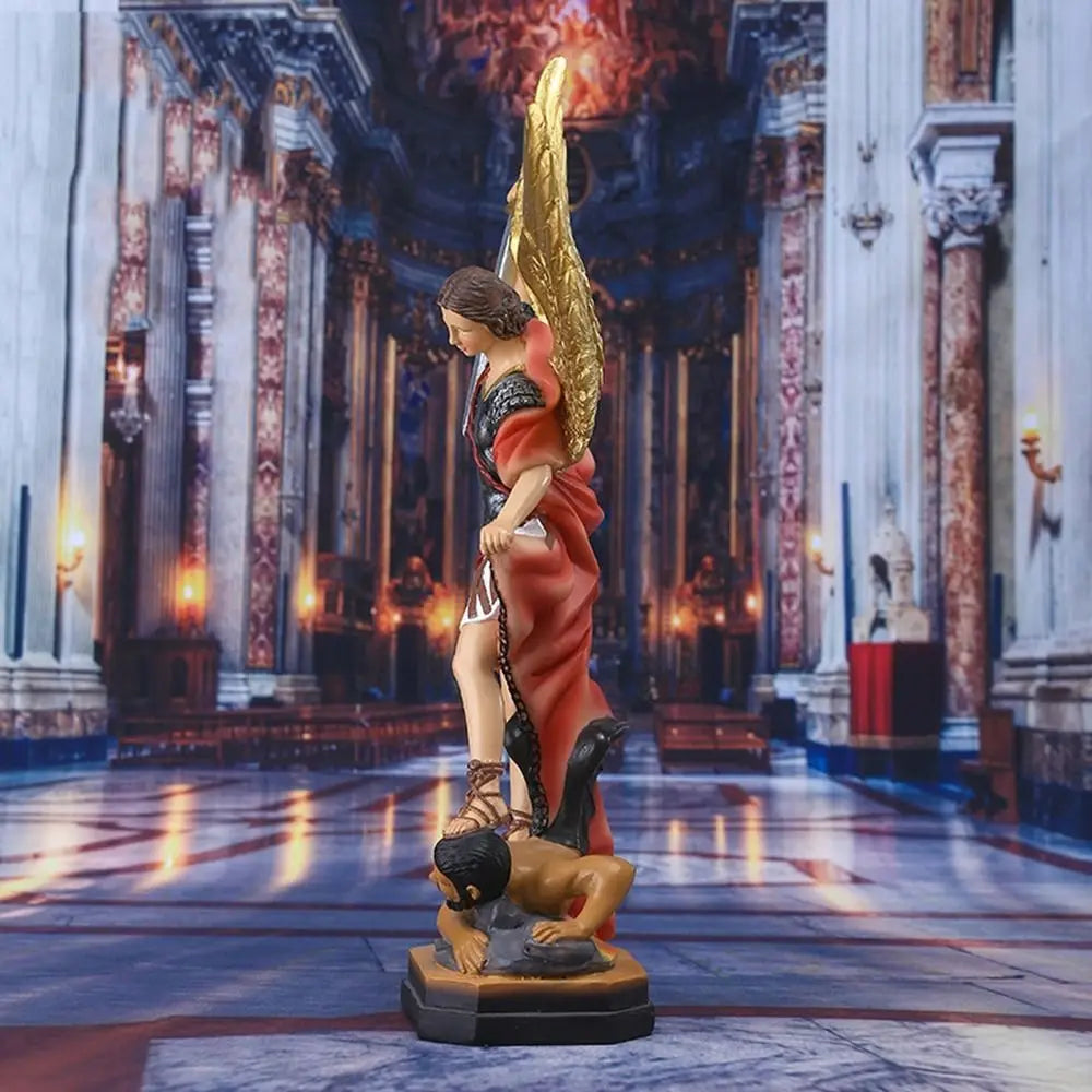 Classical Saint Milka Angel Statue Saint Milka Angel Handmade Killing Demon God Sculpture Resin Swords Angel Religious Statue