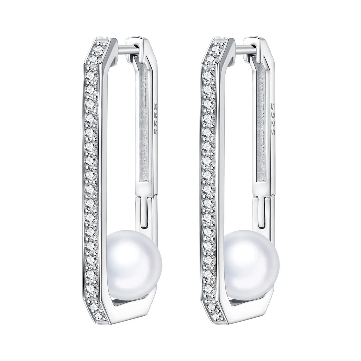 Orstarry Original 925 Sterling Silver Minimally Design Blue Zircon Earrings Women Hoop Earring Anniversary Jewelry Gifts