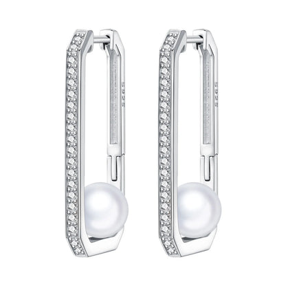 Orstarry Original 925 Sterling Silver Minimally Design Blue Zircon Earrings Women Hoop Earring Anniversary Jewelry Gifts