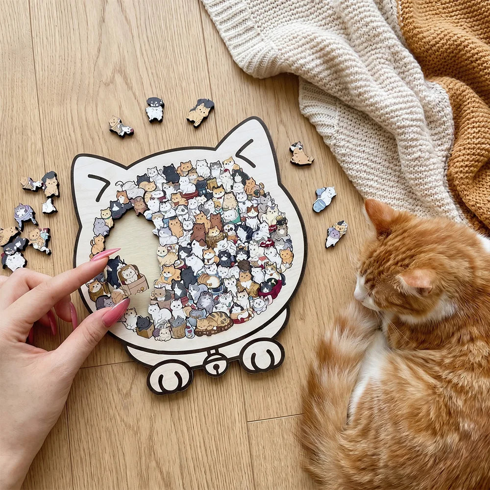 Animal Shape Wooden Jigsaw Puzzle With Stand Screwdriver Tools Adult Stress Relief Puzzle Home Desktop Decor Gift
