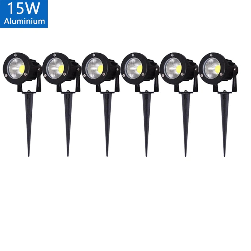 5W 10W 15W Outdoor Waterprof IP65 220V110V12V24V Spike Garden Path Green Spotlights Landscape Garden Warm White LED Lawn Lamp