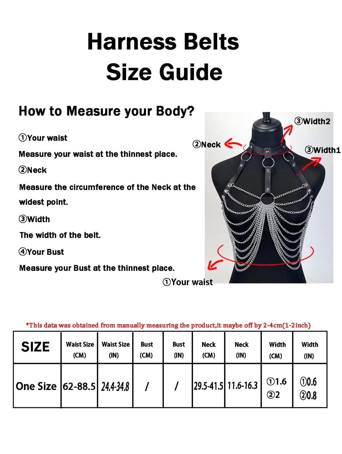 Women's Fashion Harness Belt PU Leather Harness Belts Gothic Exotic Adjustable Waistband Daily Wear Clothing Accessories