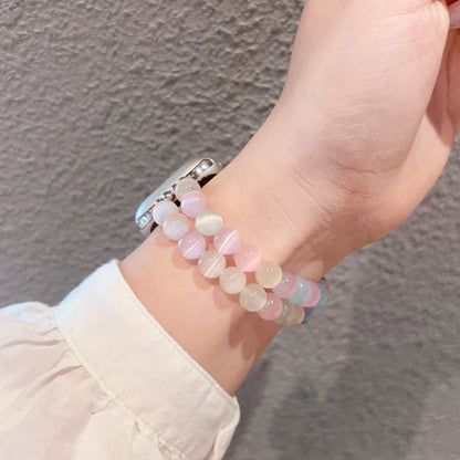 Strap For Apple Watch Band S11/10/9/8/7/SE/Ultra IWatch 49/46/45/44/42/41/40/38mm Fashion Rainbow Energy Stone Elastic Bracelet