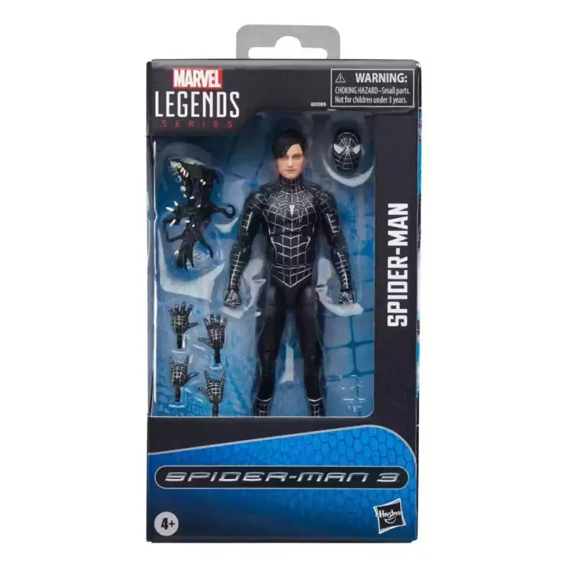 Genuine Hasbro Marvel Legends Spider-Man 3 Black Suit Tobey Maguire Symbiote Spider-Man Articulated Action Figure Toy in Stock