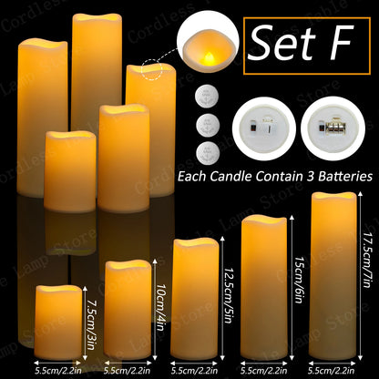 9-300Pcs Led Candles for Wedding Artificial Candle Concert Flameless Candle Battery Operated Pillar Candle for Table Centerpiece