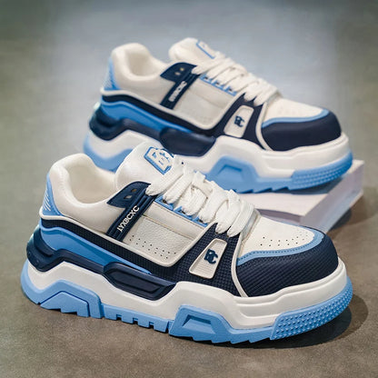 Men's Thick-Soled Height-Increasing Casual Sports Shoes, Low-Top Lace-Up Style, Wear-Resistant Sole, Comfortable and Anti-Slip,