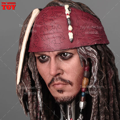 1/6 Scale Johnny Depp Head Sculpt Carving Model Resin Hair Fit 12'' Male Soldier Action Figure Body Dolls Toy