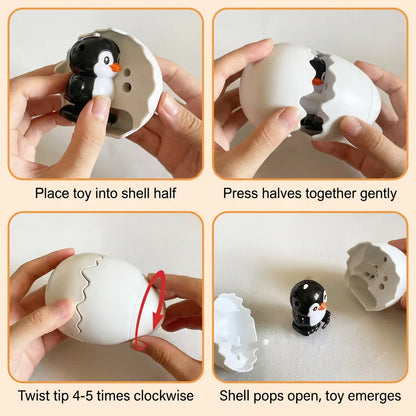 Cute little animal bouncing egg toy, funny wind-up jumping chick toy, wind-up control, cute design, suitable for children, stres