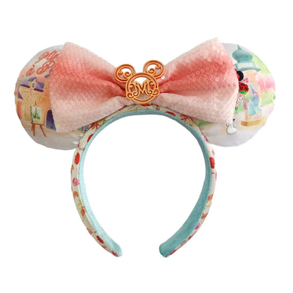 2025 Disney Solid Color Minnie Mouse Ear Headband Large Sequin Hairbands Party Christmas Halloween Cosplay Costume for Girls