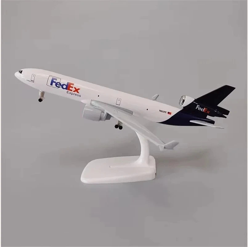Airplane Model 20cm Air Fedex Express Airlines MD MD-11 Metal Alloy Model Plane Kits To Build With Wheels Landing Gears Plane