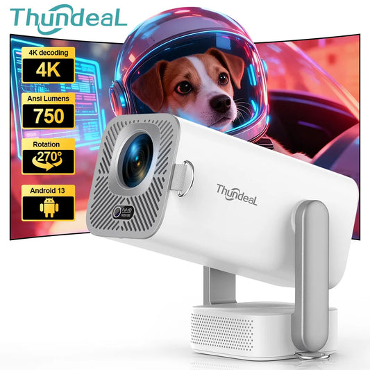 ThundeaL 4K Android Projector TD80Pro 750Ansi Mini Projector Full 1080P HD Home Theater Projectors TD80 Pro Projector for Movies