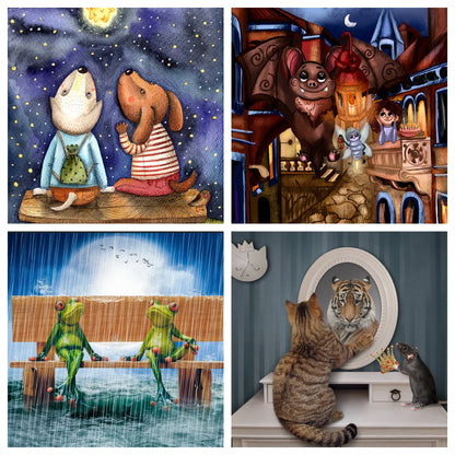 100 Pieces Jigsaw Puzzle Assembling Picture Dog Animals Decompression Puzzles Toy for Adult Children Kids Educational Gifts