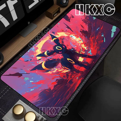 Game Card Pad Gaming Carpet Anime Keyboard Pads Pokemon Eevee Mousepad Gamer Mouse Pads Laptop Extended Desk Mat PC Cabinet Rug