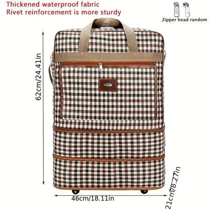 Expandable Extra Large Wheeled Duffel Bag Durable, Lightweight & Multi-Layer for Easy Travel and Storage Weekend or Overnight Ba