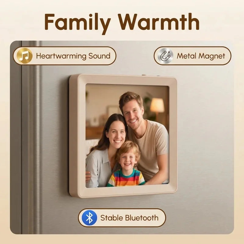 4" DIY Photo Frame Wireless Bluetooth Speaker Magnetic Design Desktop Picture Decor Audio Support Recording TF Card Playback