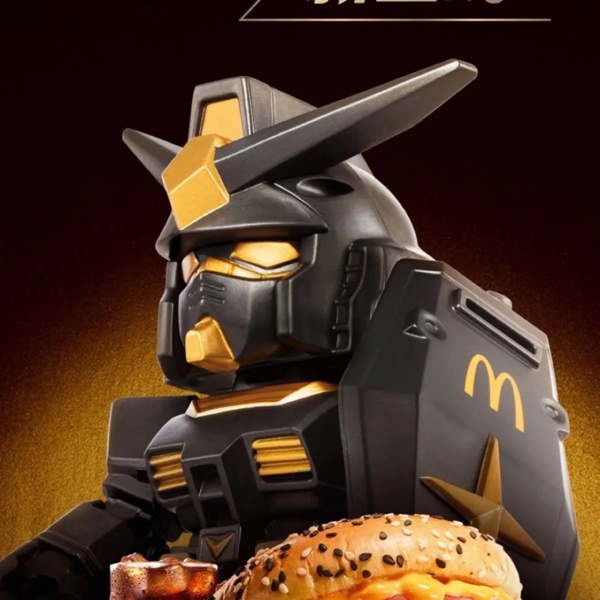 Original Black Gold Gundam Co-Branded Angus Action Figure Unprocessed Mech Toy Model Bestselling Home Decor car accessories