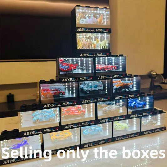 2026 New Car Model Display Box with Deep Mirror 3D Visual LED Sound Control Light Car Model Collection Box