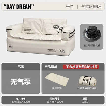 Double and Single Inflatable Sofa with Built-in Air Pump, Comfortable and Portable for Camping and Leisure Home Use