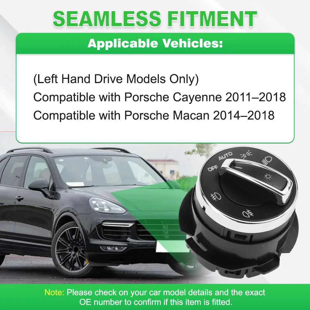 For Porsche Macan 2014–2018 for Porsche Cayenne 2011–2018 Headlight Control Switch 4 Pins  AN-3465  EWS-PS-010 95861353302
