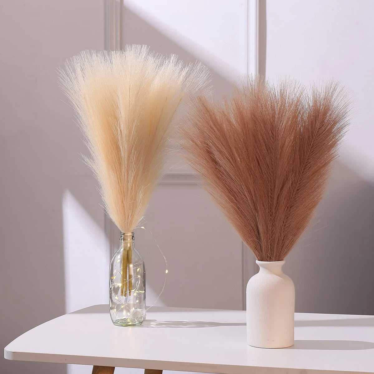 10/50Pcs Pampas Grass Reed Artificial Plants Home Living Room Outdoor Garden Festival Wreath Wedding Bridal Bouquets DIY Decor