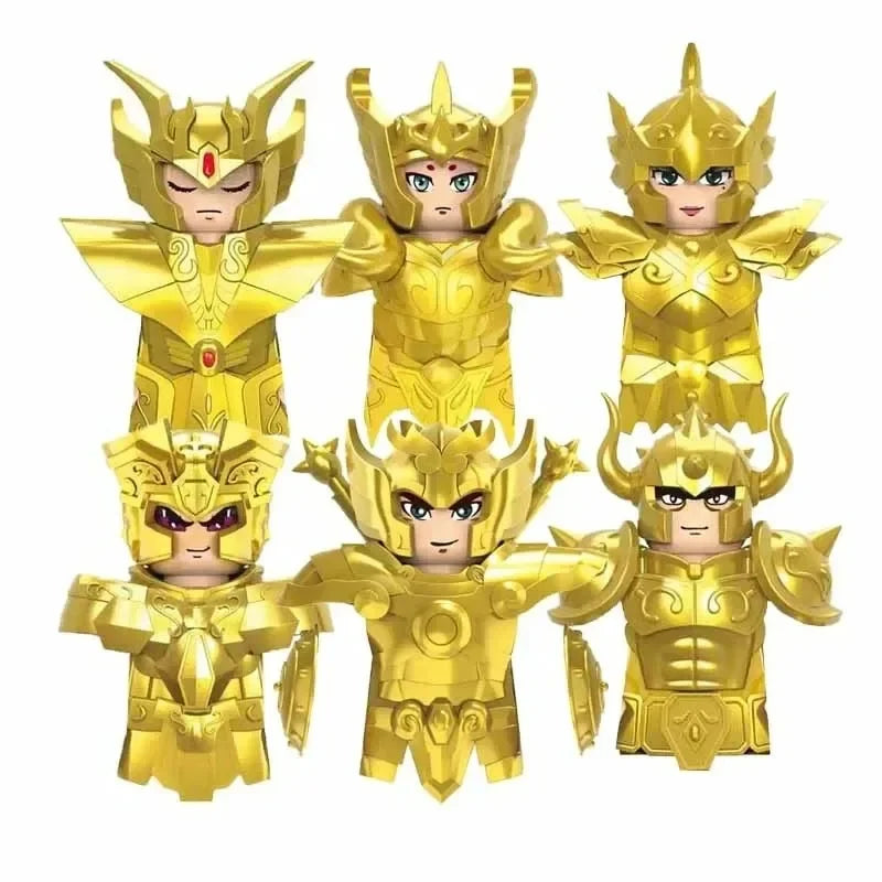 Saint Seiya Japanese Anime Cartoon Bricks Dolls Aiolia Aiolos Model Toys Building Blocks Figures Assembly Toys Gifts CQ11-22