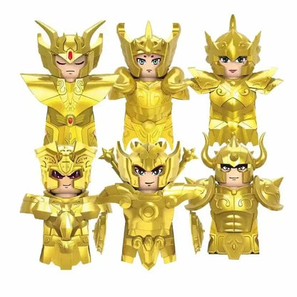Saint Seiya Japanese Anime Cartoon Bricks Dolls Aiolia Aiolos Model Toys Building Blocks Figures Assembly Toys Gifts CQ11-22