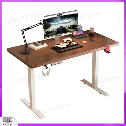 Electric Height Adjustable Computer Desk Solid Wood Study Table Home Office Desk E Sports Gaming Workbench Lab Bench Science