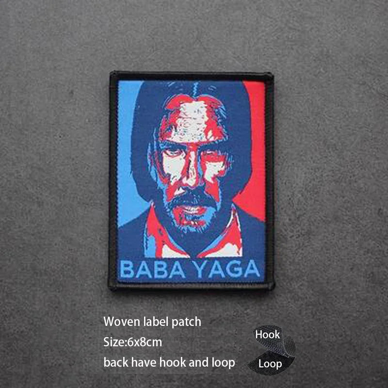 New Design High-Quality PVC Three-Dimensional BABAYAGA Pencil Grocope Soft Rubber Morale Armband Backpack With Hook Loop Patch