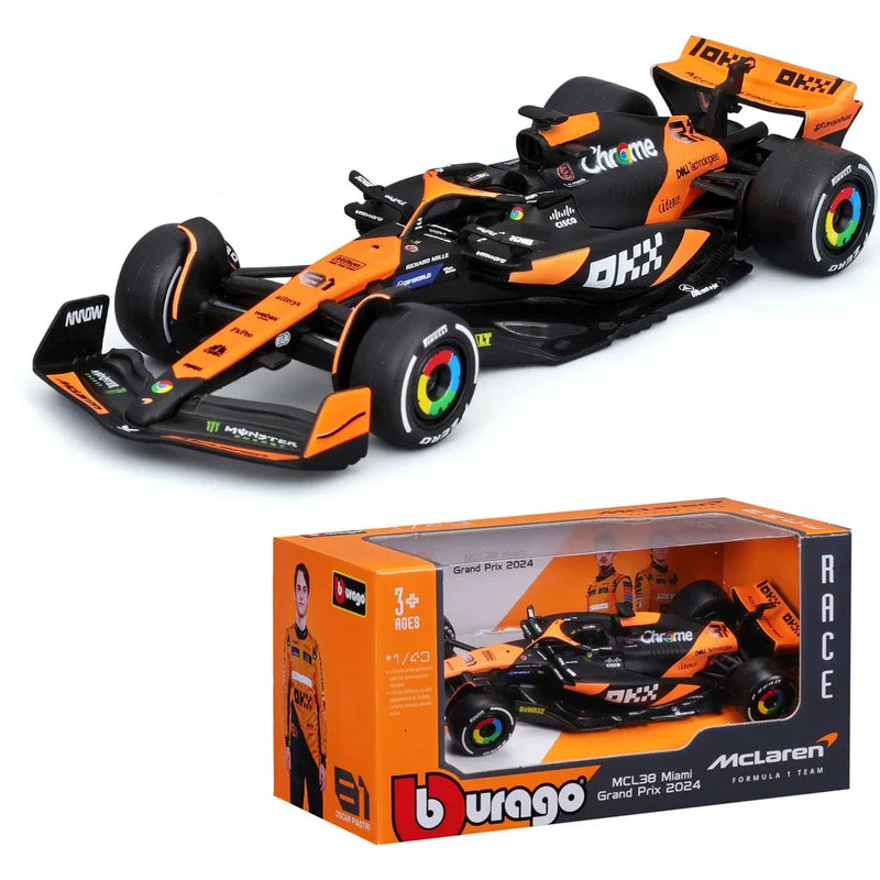 New 2024 Bburago F1 1:43 Bwt Alpine A524 Two Color Blue Pink Alloy Miniature Diecast Model #10 #31 Formula Car Model Toys Gift