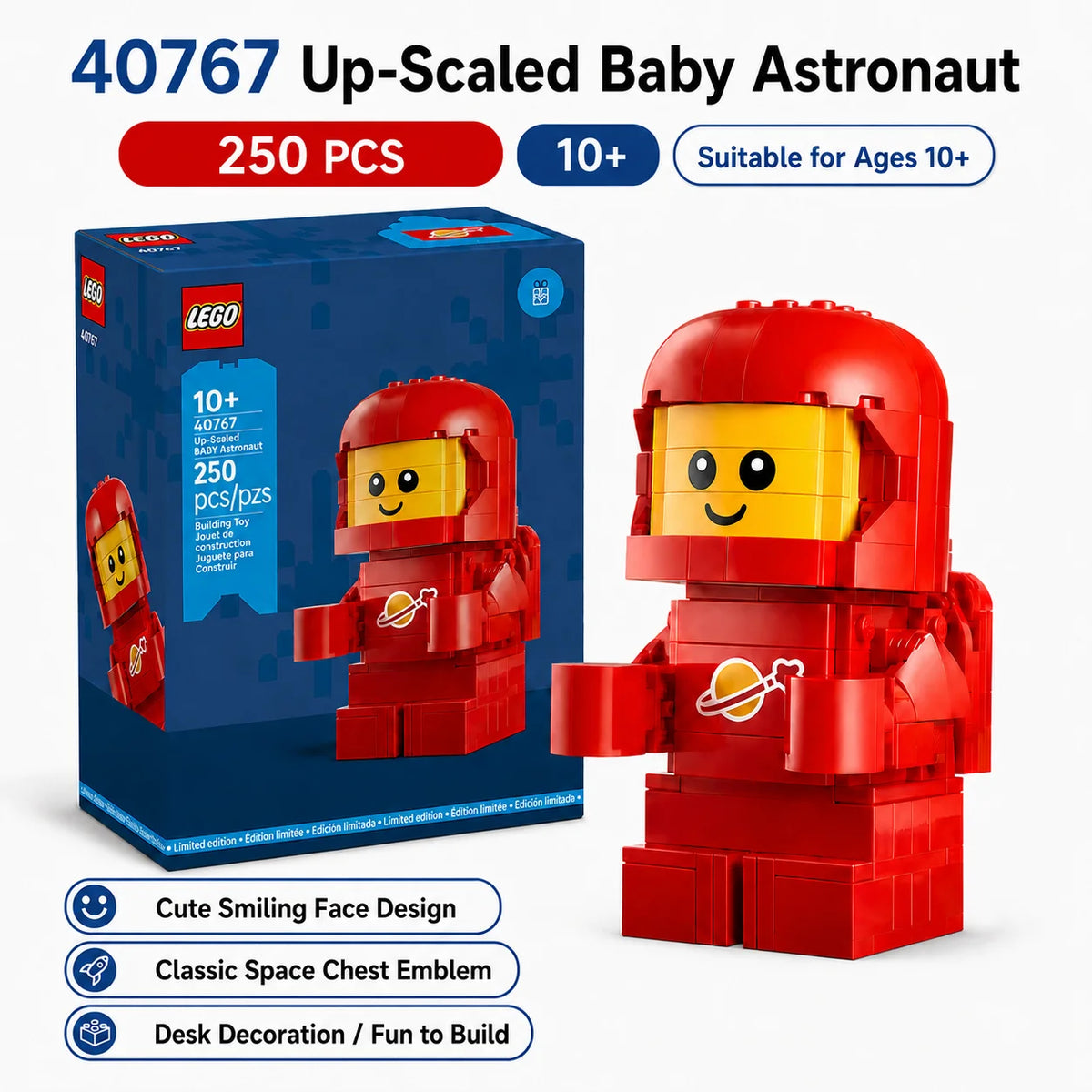 LEGO® Up-Scaled Baby Astronaut (40767) LEGO Minifigures Building Blocks Set Lets Boys and Girls 250 Pieces