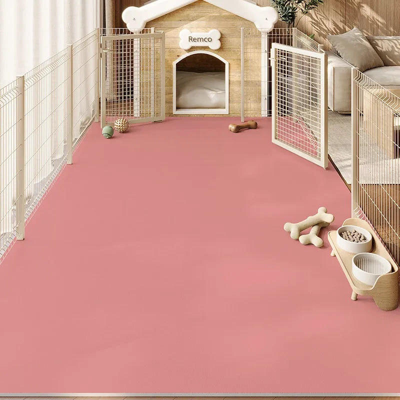 Pet Floor Mat PVC Waterproof Urine-proof Leather Carpet Solid Color Dog Enclosure Mats Large Size Rug Wipeable Kitchen Rugs 양탄자