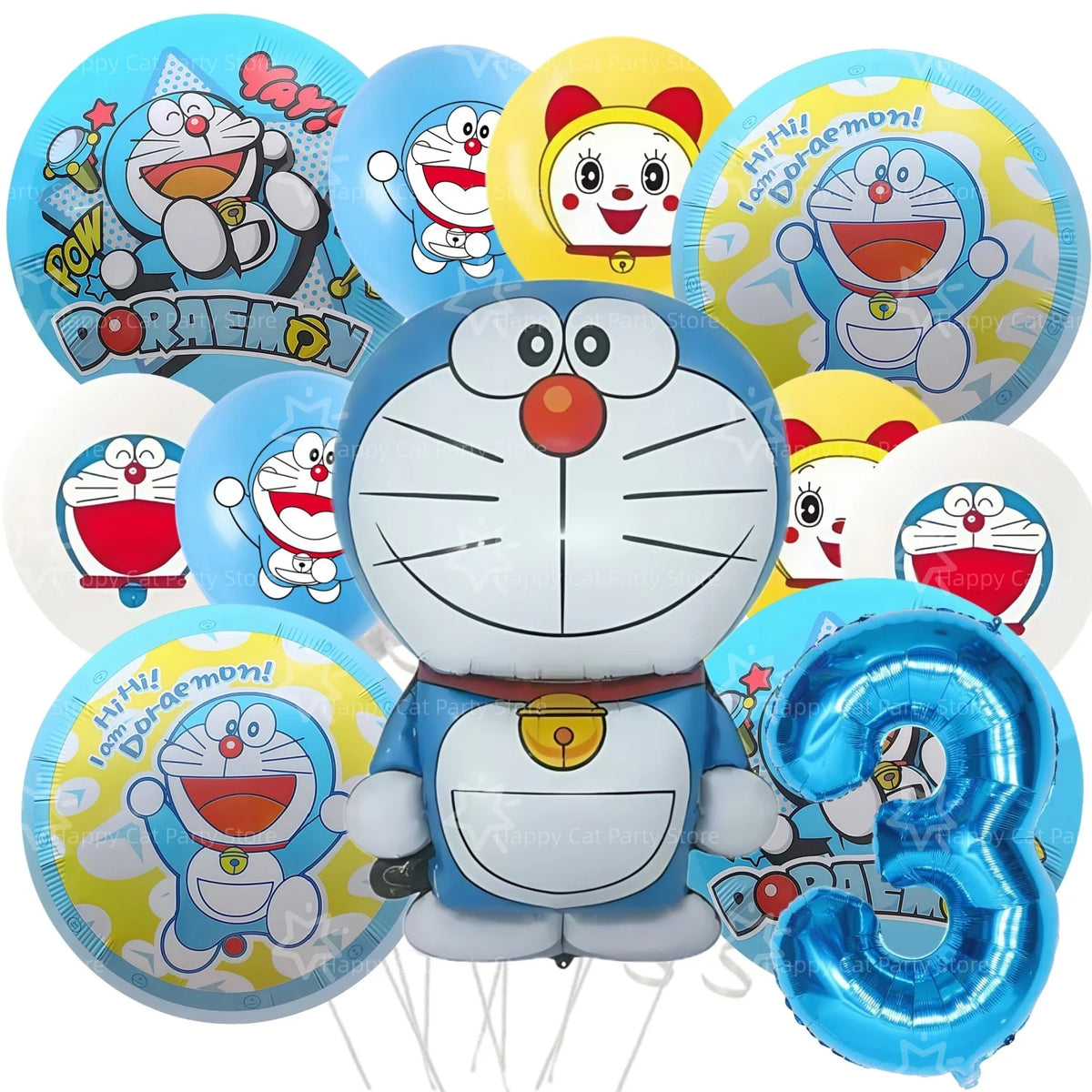 Cartoon Doraemoned Birthday Party Decoration Tableware Cup Plate Tablecloth Napkin Backdrop Cartoon Cat Party Favors Supplies