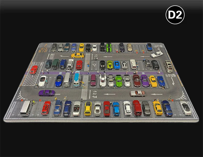 80CM 1:64 Scale Model Car Scene Mat Large Parking Lot Mat for Diecast Vehicle Scene Display Toy Mouse Pad Scene Show Toy