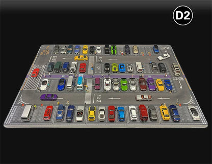 80CM 1:64 Scale Model Car Scene Mat Large Parking Lot Mat for Diecast Vehicle Scene Display Toy Mouse Pad Scene Show Toy