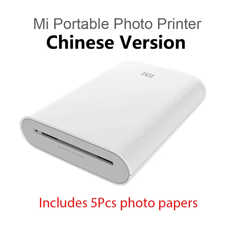 Original Portable MIJIA Pocket Photo Printer Wireless Bluetooth Thermal Print AR Video Mijia ZINK Self-adhesive Color CN