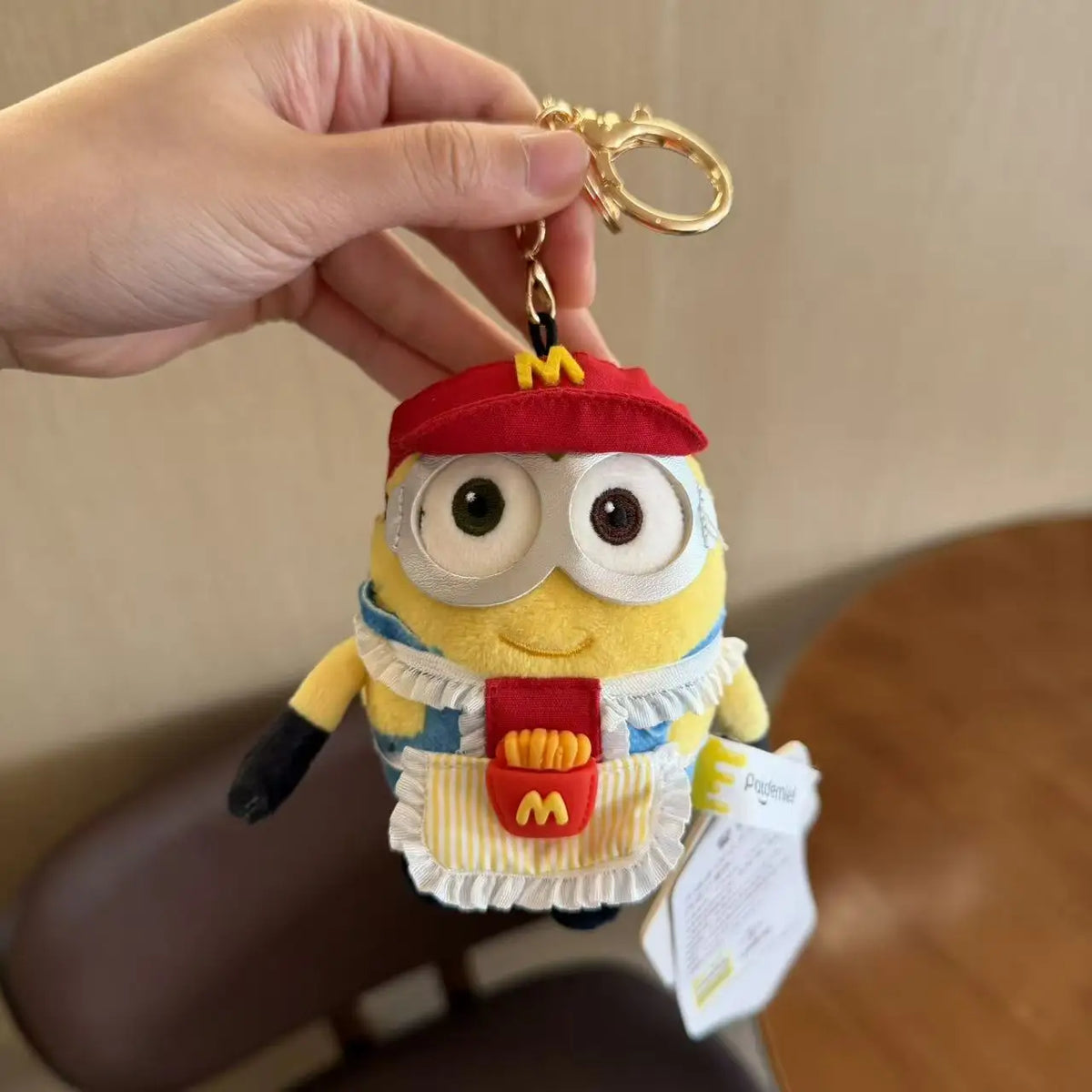 Genuine Cute Little Yellow Minion Bob Backpack Pendant Cartoon Plush Doll Keychain Bag Doll Decoration Birthday Gift
