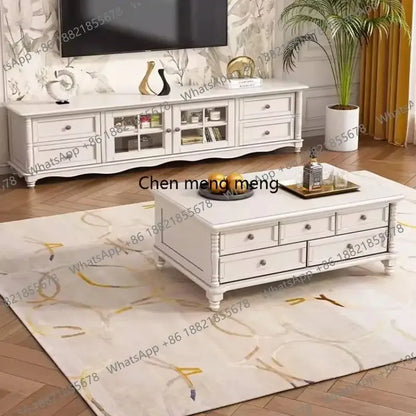 F150 Quality Arabic Luxury Coffee Tables White European Dining Living Room Coffee Tables Nordic Vintage Mesa De Centro Sala Furn
