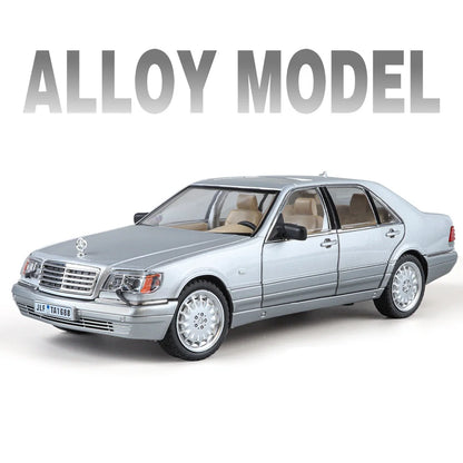 1:24 W140 S320 SEL Street Edition Alloy Classic Car Model Diecasts Metal Retro Old Vehicles Car Model Sound Light Kids Toys Gift