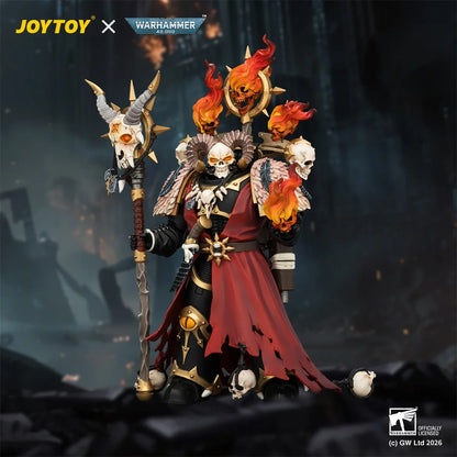 JOYTOY Warhammer 40k 1/18 Action Figures Black Legion Master of Possession with Staff of Possession and Bolt Pistol