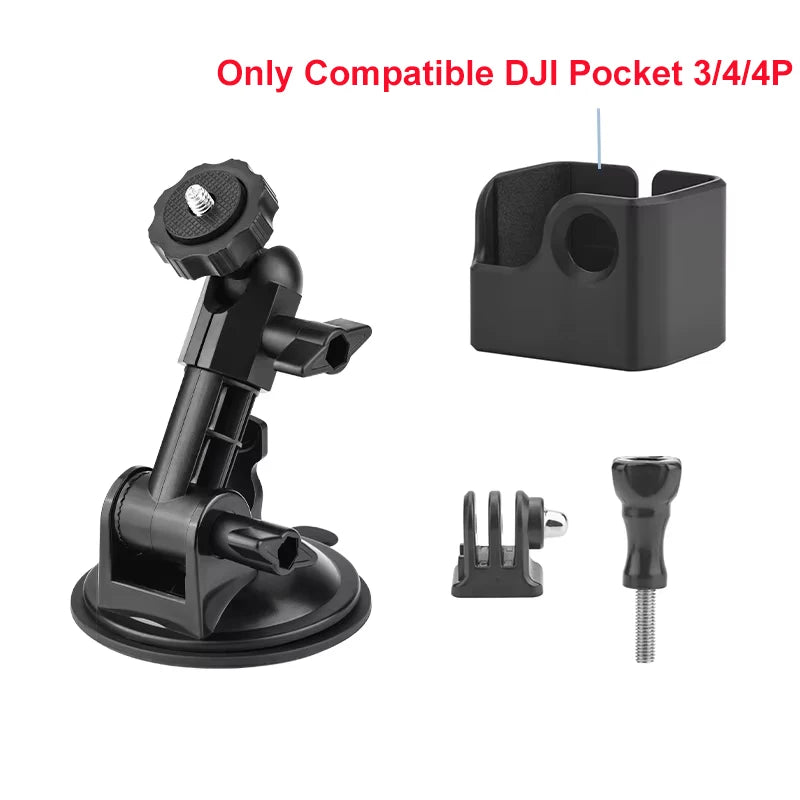 Suction Cup Mount 360 Rotation Camera Car Holder 1/4 Screw for Go Pro DJI Action 6 4 5 Pro NANO Insta 360 X6 X5 X4 Phone Hold