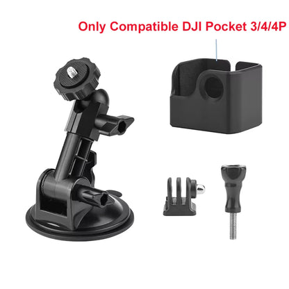Suction Cup Mount 360 Rotation Camera Car Holder 1/4 Screw for Go Pro DJI Action 6 4 5 Pro NANO Insta 360 X6 X5 X4 Phone Hold