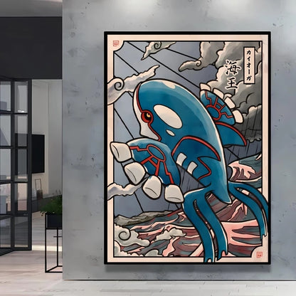 1pc frameless Canvas Paintings Retro Canvas Poster Prints Pokemon Gengar Blastoise Cartoon Character Picture Wall Art Home  Chil