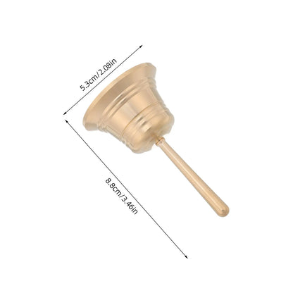 Solid Brass Hand Call Bell Loud Handheld Ringing Bell for Wedding Teacher Classroom Animal Training Meditation Dinner