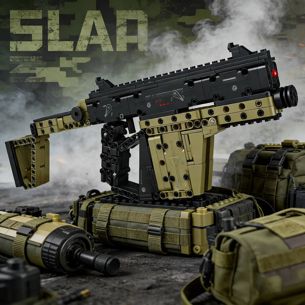 MOC VECTOR SMG Weapon Building Blocks Tactical Military Gun Model Bricks DIY Shootable Rifle Toys Kids Xmas Gifts Delta Force