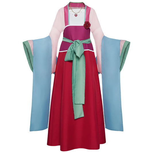 Maomao Cosplay Costume Anime Apothecary Diaries Mao Mao Pink Kimono Full Set Women Outfit with Necklace for Halloween Comic Con