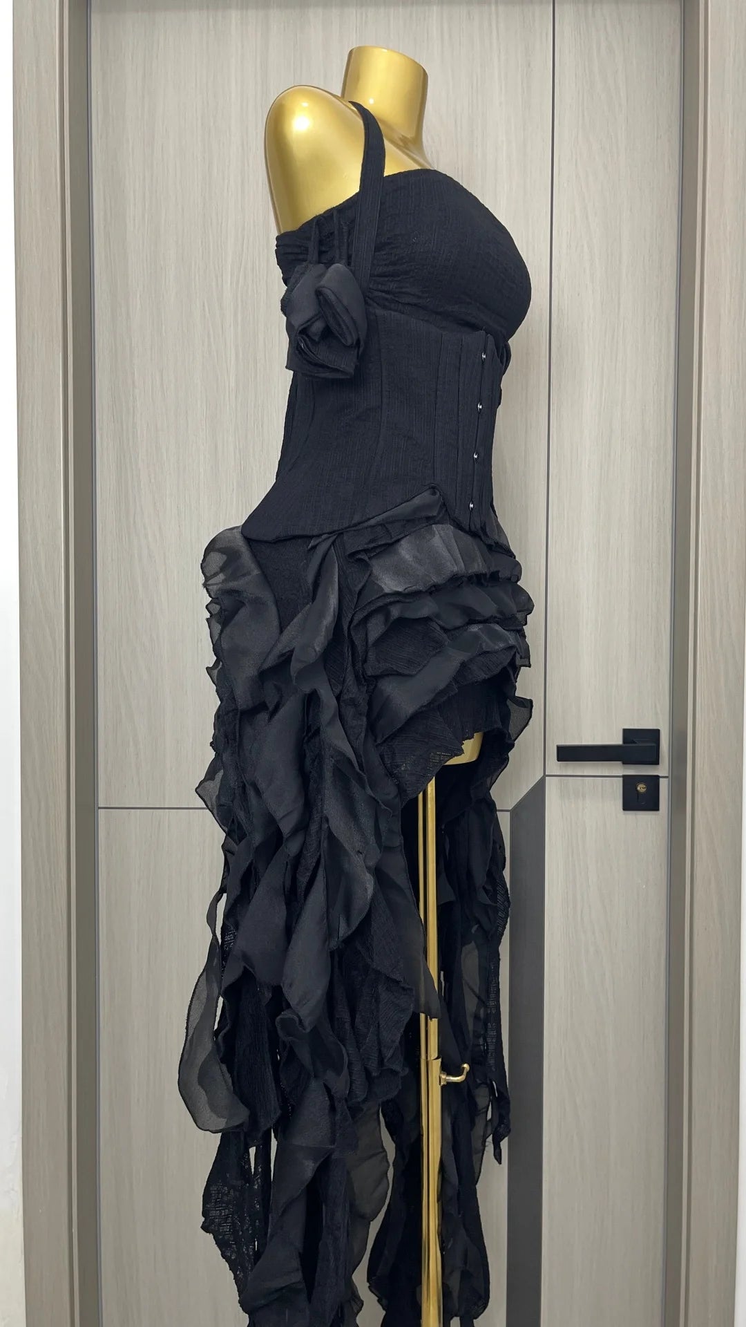 Women Skirt Suit Draped Dress Three Piece Sets Sexy Halter Ruffled Dress Lace-up Corset Top Shorts Party Cocktail Dress Vestidos