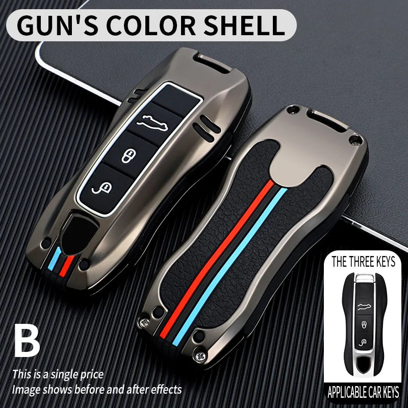 Zinc Alloy Key Fob Protective Cover, Smart Key Case Shell For Porsche Cayenne Panamera 911 992 Taycan, Auto Key Accessories