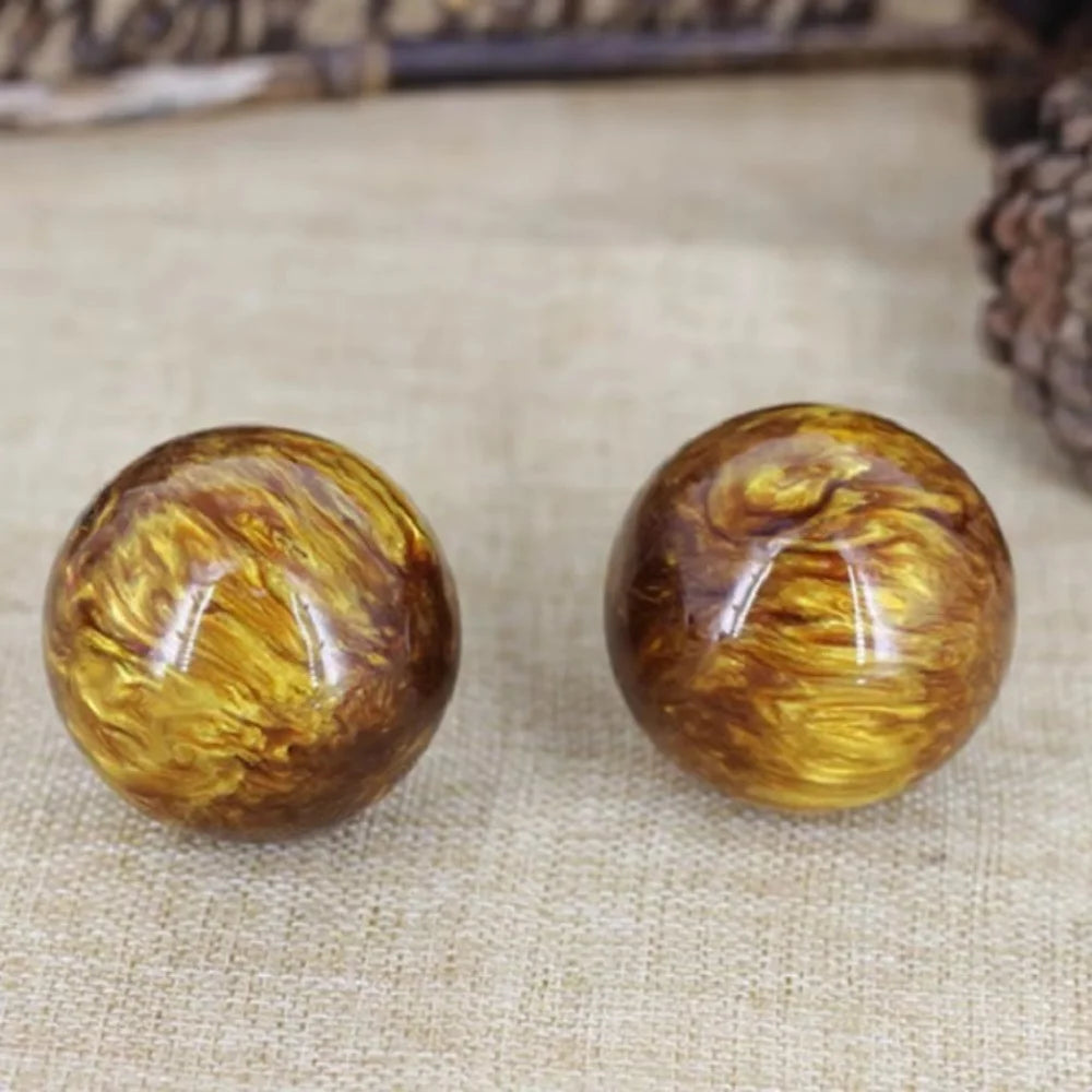 50MM Natural Resin Synthesis Golden Black Coral Sea Willow Beeswax Cure The Handball Ball collectible Gift