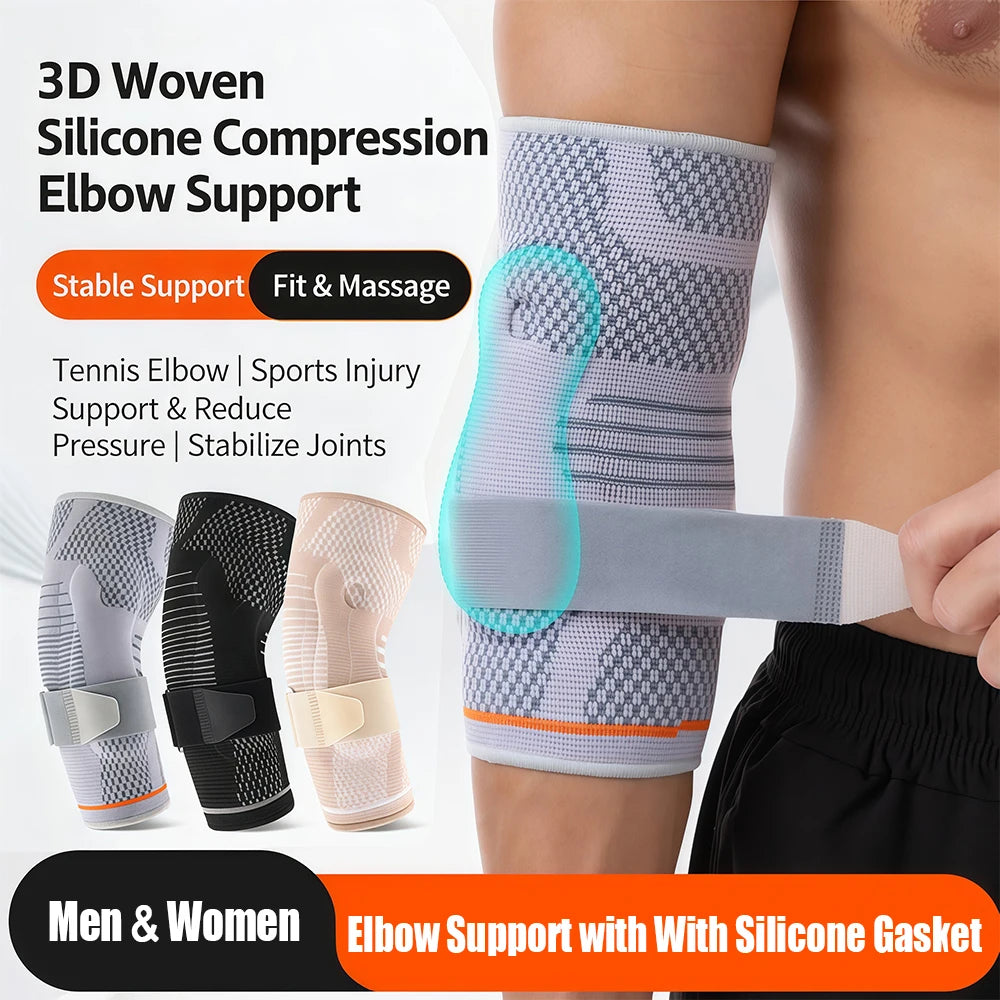 1/2Pcs Elbow Support Brace with Gel Pad for Women & Men Elbow Compression Sleeves for Golfer, Arthritis, Tendonitis Pain Relief