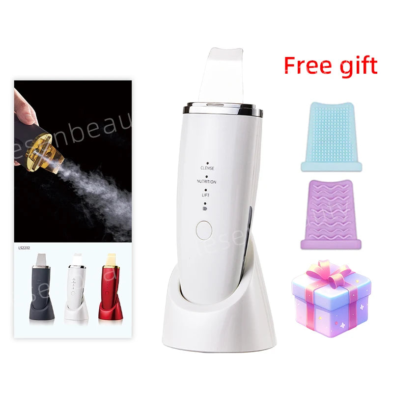 EMS Machine Ultrasonic Skin Scrubber Vibration Face Spatula Blackhead Remover Shovel Clean Cavitation Peeling Facial Lifting